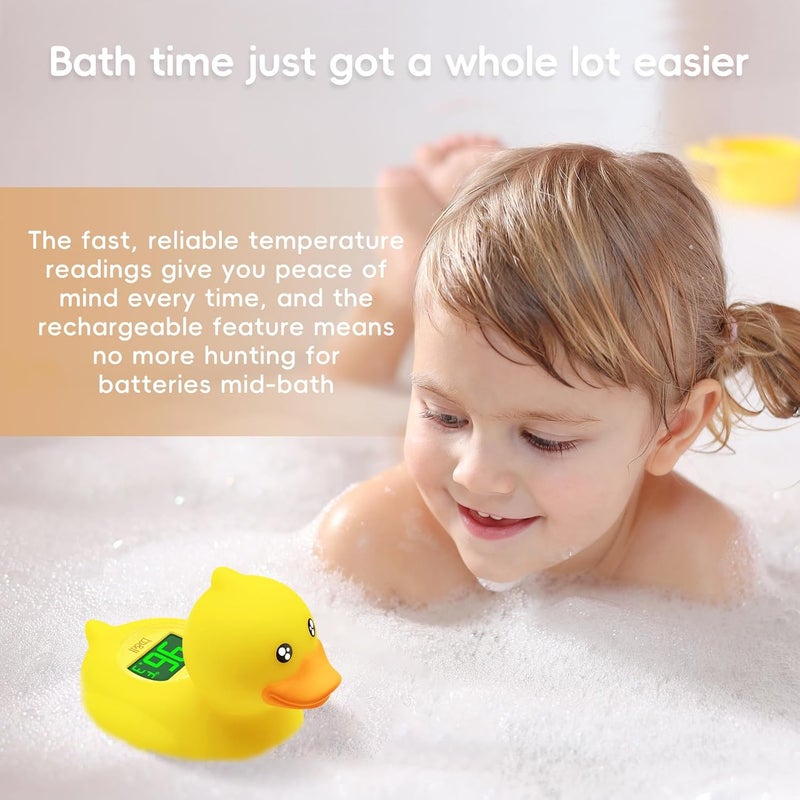 BH Duck Rechargeable Baby Bath Thermometer - Fast Temperature Reading, Digital Water Thermometer for Bathtub and Room, Safety Infant Floating Bath Toy, Baby Bath Essentials - Image 5